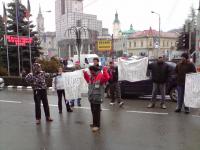 Protest in fata Primariei Zalau