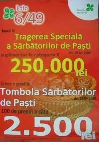 Tragere Speciala Loto 6/49 de Paste