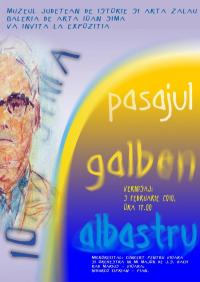 Expozitie de picturi in galben si albastru